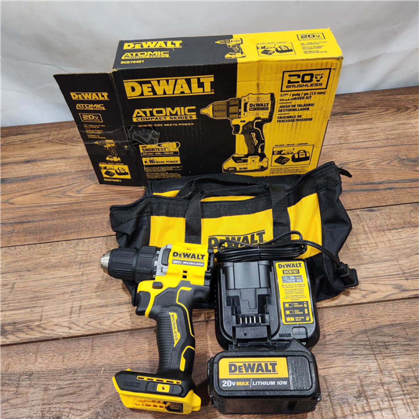 AS-IS DeWalt ATOMIC COMPACT SERIESâ„¢ 20V MAX* Brushless Cordless 1/2 in. Drill/Driver