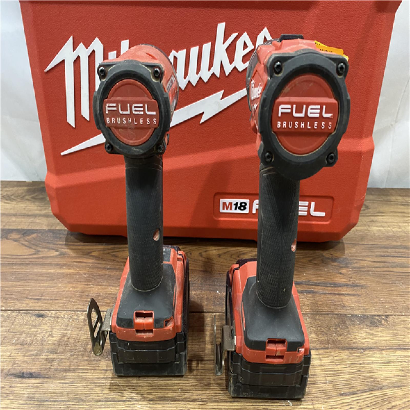 AS IS Milwaukee M18 FUEL 18V Lithium-Ion Brushless Cordless Hammer Drill and Impact Driver Combo Kit (2-Tool) with 2 Batteries