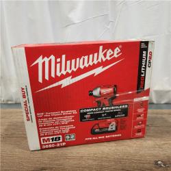 AS-IS Milwaukee M18 Compact Brushless 1/4  Hex Impact Driver Kit