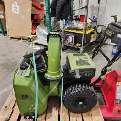 Dallas Location - As-Is Green Machine 62V 24 in.Snow Blower with (2) 8.0 Ah Batteries and Dual-Port Charger