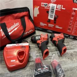 AS-IS Milwaukee 3497-22 12V Brushless Hammer Drill and Impact Driver Combo Kit