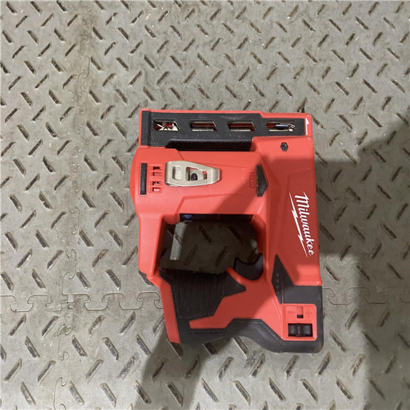 Houston location AS-IS MILWAUKEE M18 FUEL 18-Volt Lithium-Ion Brushless Cordless 18-Gauge 1/4 in. Narrow Crown Stapler (Tool-Only)