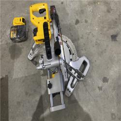 Houston location AS-IS DEWALT 20V MAX Cordless 7-1/4 in. Sliding Miter Saw with (1) 20V Battery 4.0Ah