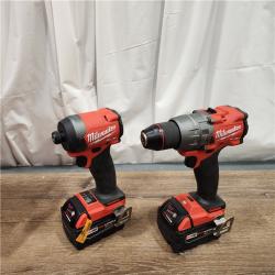 AS-IS Milwaukee M18 FUEL 18V Lithium-Ion Brushless Cordless Hammer Drill and Impact Driver Combo Kit (2-Tool) with 2 Batteries