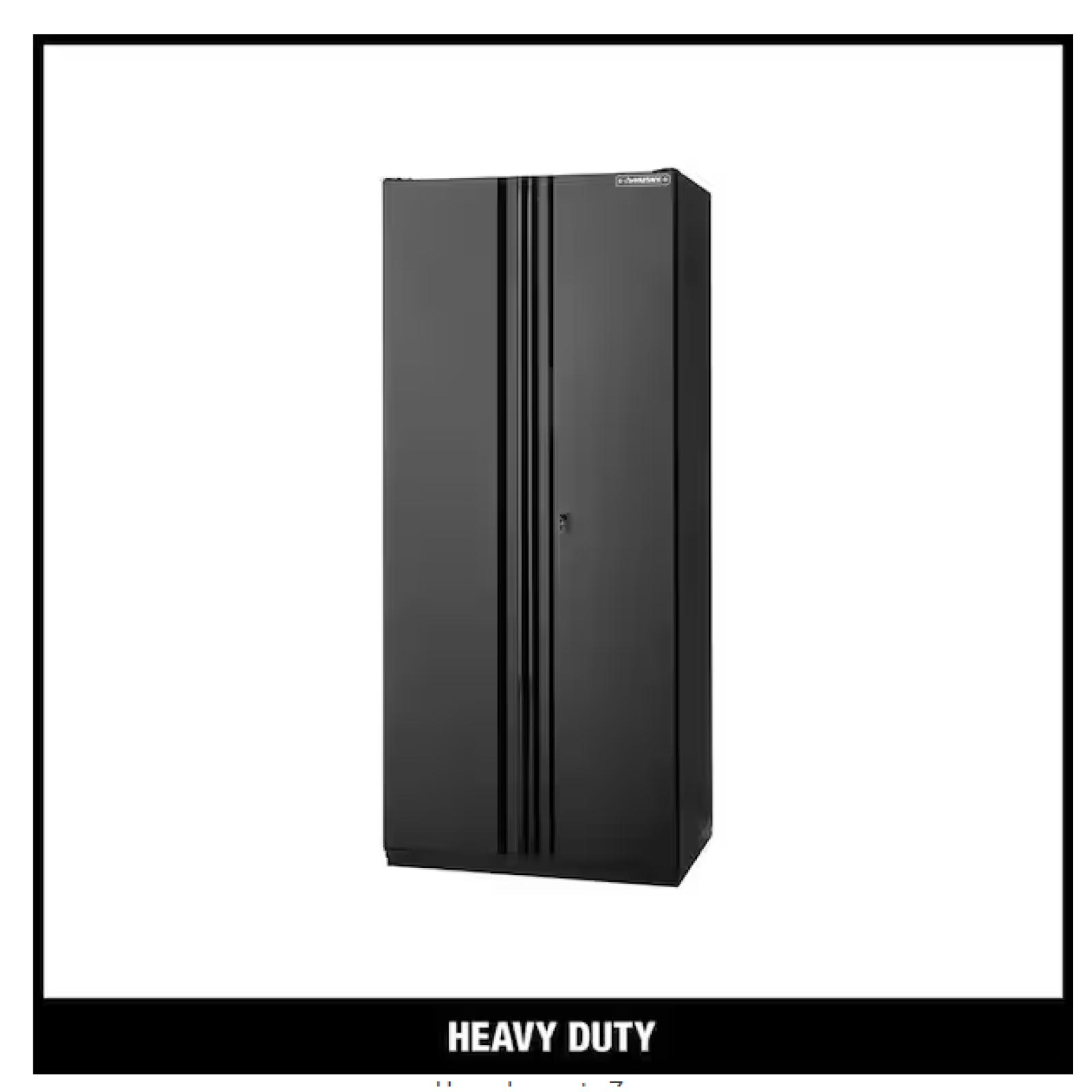 DALLAS LOCATION - Husky Heavy Duty Welded 20-Gauge Steel Freestanding Garage Cabinet in Black (36 in. W x 81 in. H x 24 in. D)