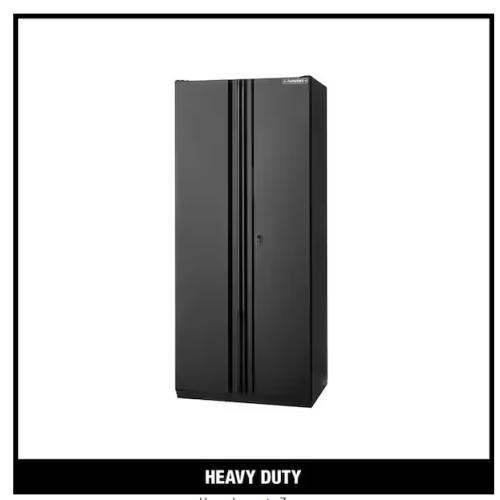 DALLAS LOCATION - Husky Heavy Duty Welded 20-Gauge Steel Freestanding Garage Cabinet in Black (36 in. W x 81 in. H x 24 in. D)