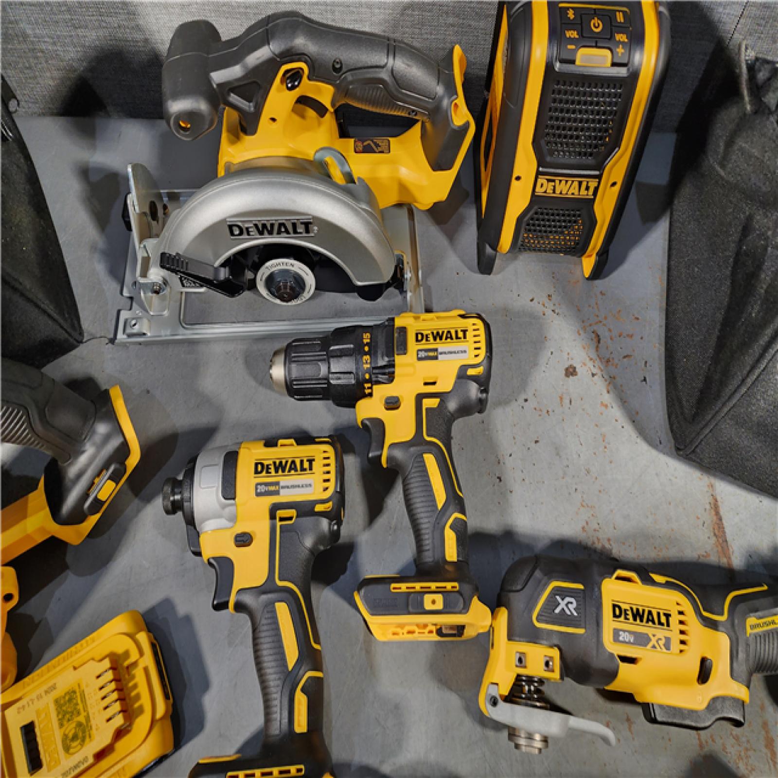 HOUSTON LOCATION - AS-IS (APPEARS LIKE NEW) DEWALT 20-Volt Max Lithium-Ion 10-Tool Cordless Combo Kit with Two 2.0 Ah Batteries, Charger and 2 Bags