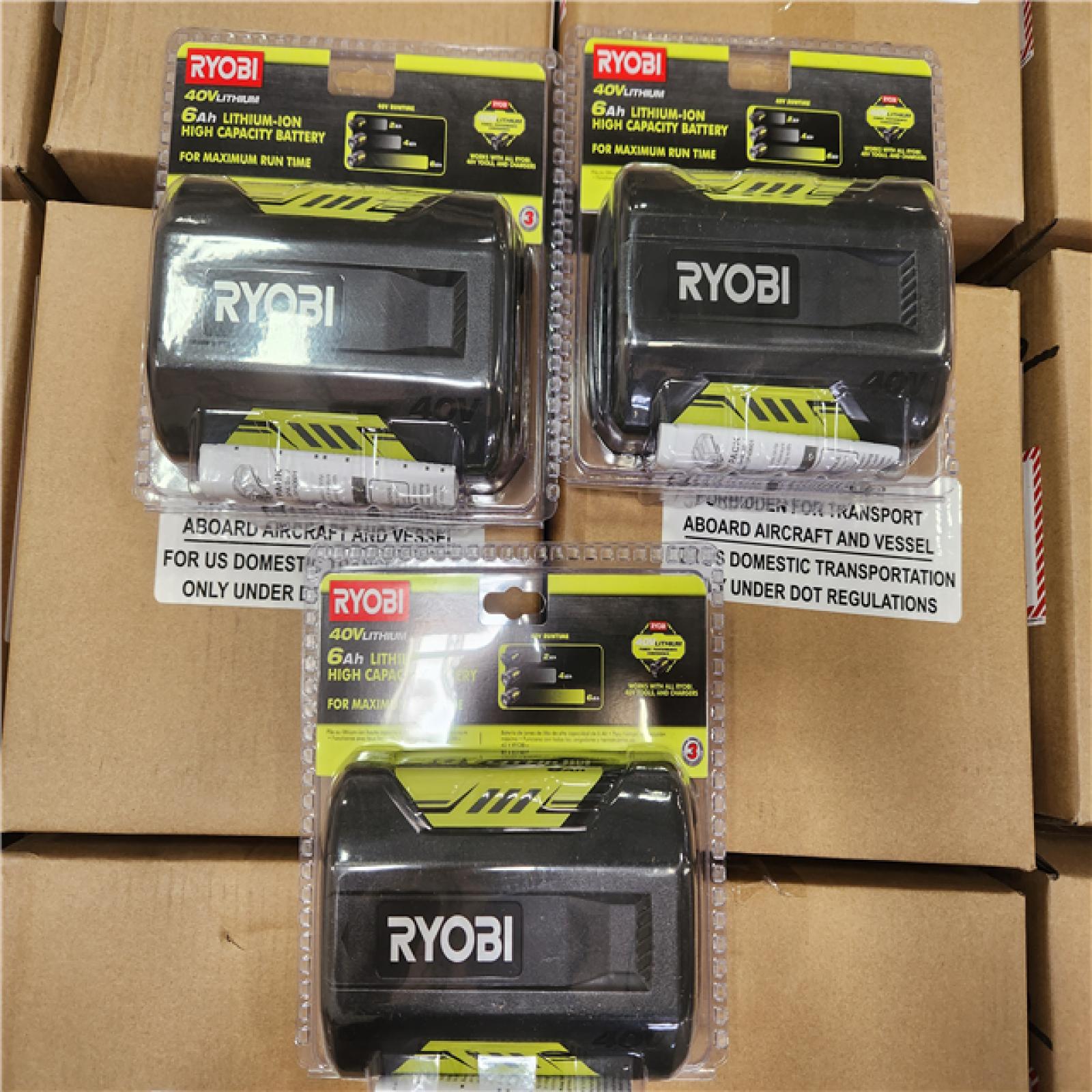 Phoenix Location Pallet of NEW Ryobi 6.0 40v Batteries(35 Batteries)