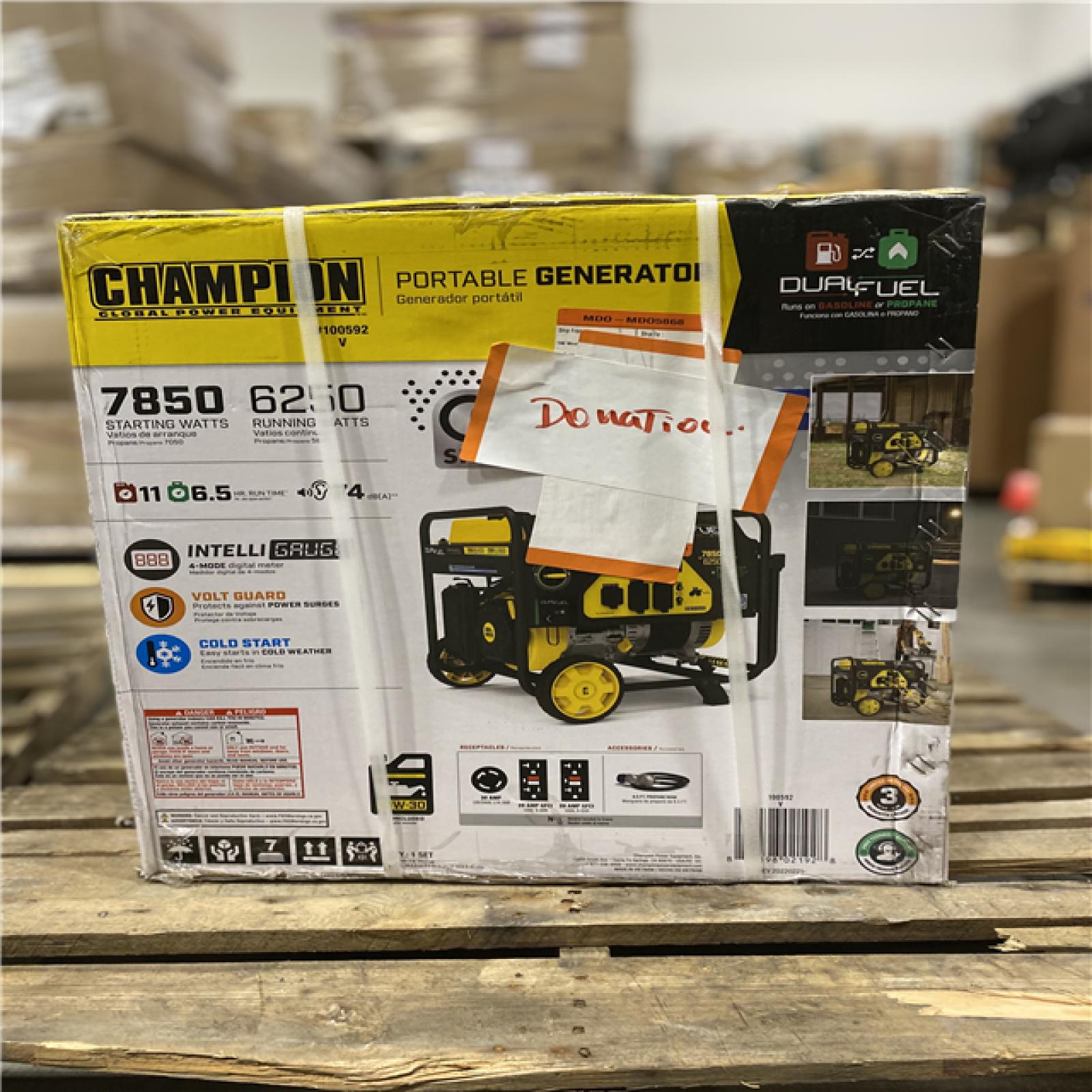 DALLAS LOCATION - Champion Power Equipment 7850/6250-Watt Gasoline and Propane Powered Dual Fuel Portable Generator with CO Shield