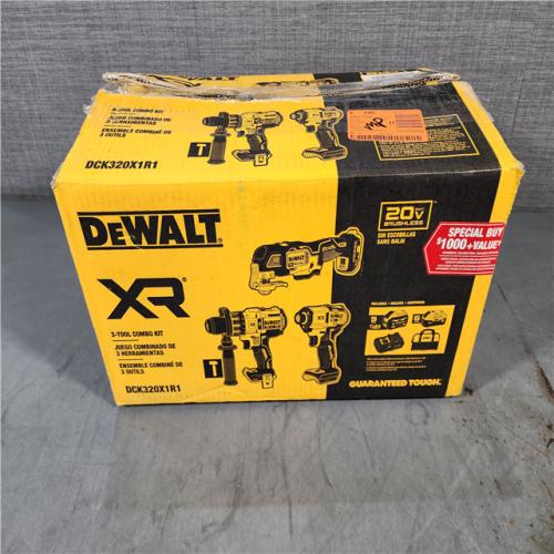 HOUSTON LOCATION - AS-IS (APPEARS LIKE NEW) DEWALT 20-Volt Lithium-Ion Cordless 3-Tool Combo Kit with FLEXVOLT 9 Ah and 20V 6 Ah Batteries and Charger