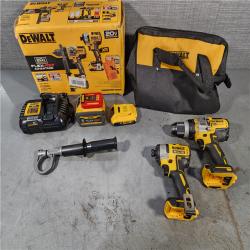 HOUSTON LOCATION - AS-IS DEWALT 20V MAX Cordless Brushless Hammer Drill/Driver 2 Tool Combo Kit with FLEXVOLT ADVANTAGE