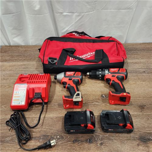 AS-IS Milwaukee 2697-22CTM18 18V Lithium-Ion Cordless Hammer Drill/Impact Driver Combo Kit (2-Tool) w/(2) 1.5Ah Batteries, Charger (NO Tool Bag)