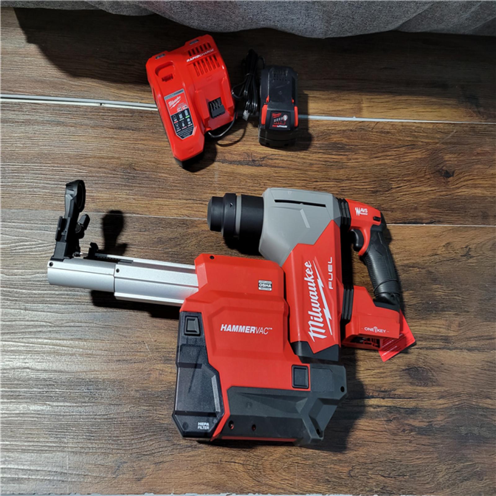 CALIFORNIA AS-IS MILWAUKEE M18 FUEL HAMMERVAC AND ROTARY HAMMER(BATTERY AND CHARGER INCLUDED)