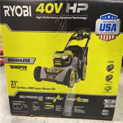 NEW! - RYOBI 40V HP Brushless Whisper Series 21. in Walk Behind Self-Propelled All Wheel Drive Mower