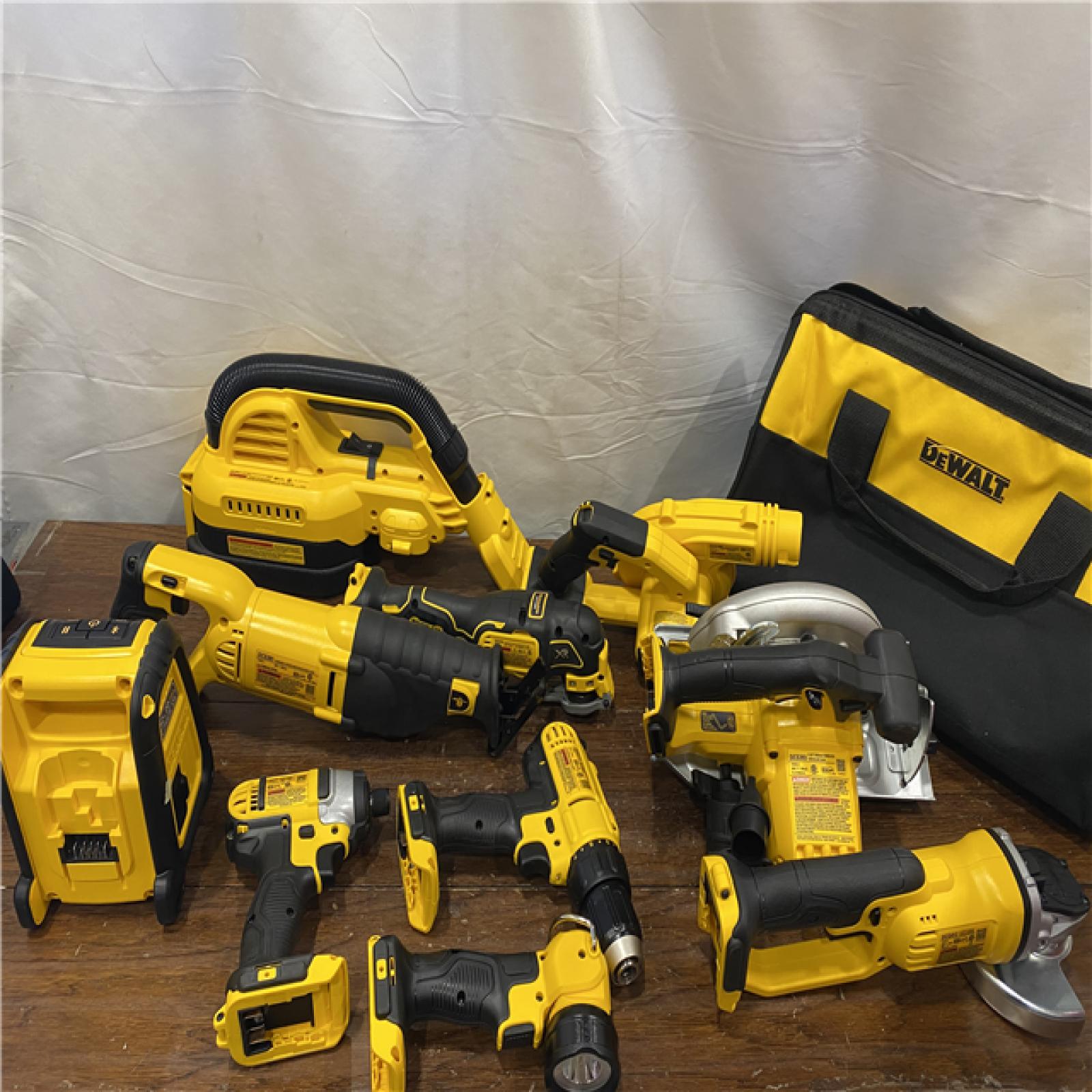 AS-ISDEWALT 20V MAX Cordless 10 Tool Combo Kit with (2) 20V 2.0Ah Batteries, Charger, and Bag