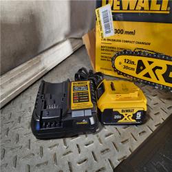 HOUSTON LOCATION - AS-IS (APPEARS LIKE NEW) Dewalt 7605686 12 in. 20V Battery Powered Chainsaw