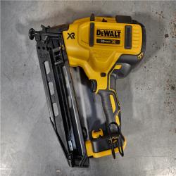 HOUSTON LOCATION - AS-IS DEWALT 20V MAX XR Lithium-Ion Electric Cordless 16-Gauge Angled Finishing Nailer (Tool Only)