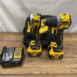 AS IS DEWALT 20V MAX XR Hammer Drill and ATOMIC Impact Driver 2 Tool Cordless Combo Kit with (2) 4.0Ah Batteries, Charger, and Bag