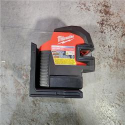 HOUSTON LOCATION - AS-IS (APPEARS LIKE NEW) Milwaukee 3624-20 12V M12 Lithium-Ion Cordless USB Rechargeable Green Beam Cross Line & 4-Points Laser (TOOL ONLY)