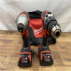 AS IS Milwaukee M18 18V Cordless Brushed 2 Tool Drill/Driver and Impact Driver Kit