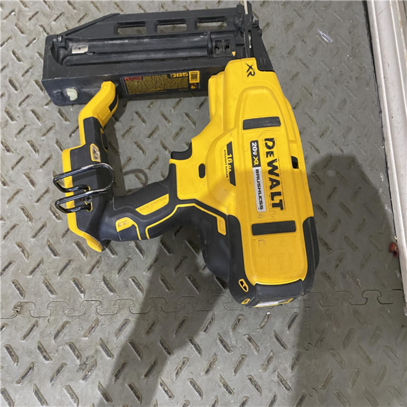 Houston location AS-IS DEWALT 20V MAX XR 16-Gauge Lithium-Ion Cordless Finish Nailer (Tool Only)