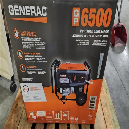 CALIFORNIA AS-IS GENERAC 6,500 RUNNING WATTS/8,125 STARTING WATTS PORTABLE GENERATOR