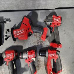 HOUSTON LOCATION - AS-IS MILWAUKEE 6 TOOL COMBO KIT W/ (2) BATTERY & CHARGER