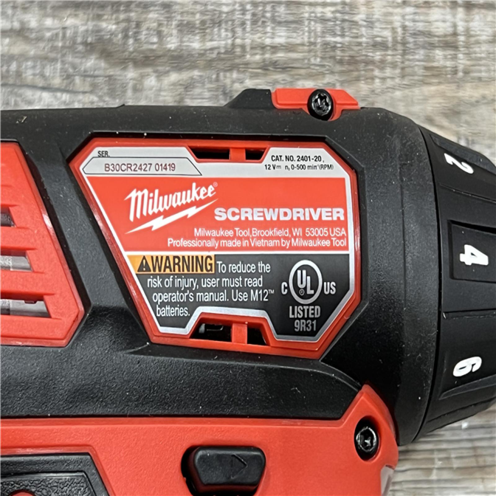 AS-IS Milwaukee 2401-22 - M12 12V Cordless Screwdriver Kit