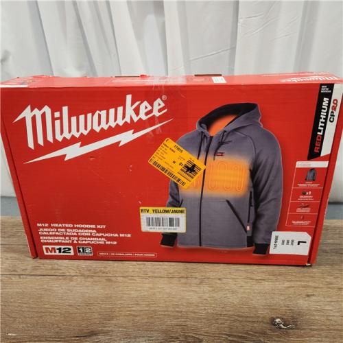 AS-IS Milwaukee M12 12V Carbon Fiber Heated Gray Hoodie Kit (Large)