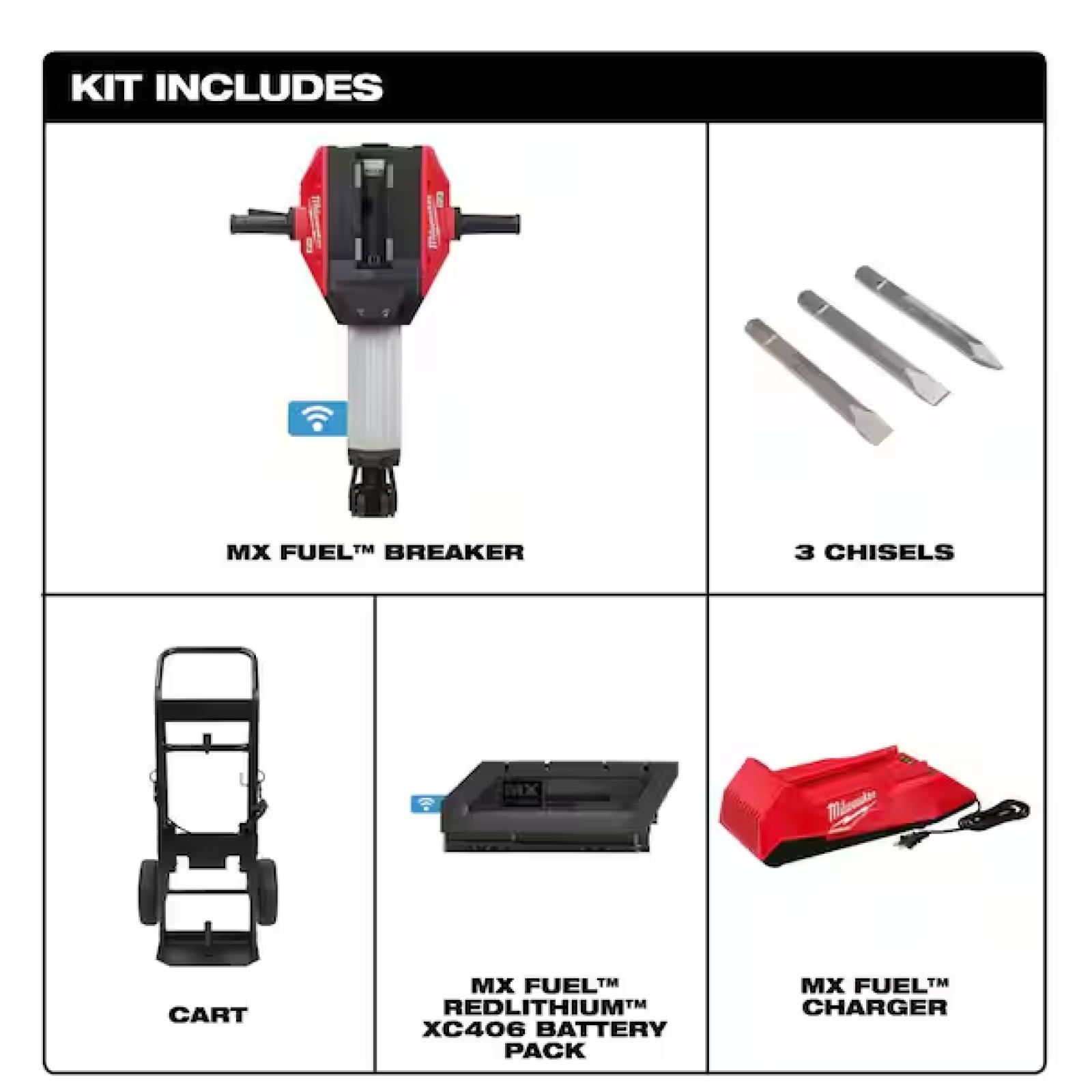 DALLAS LOCATION - Milwaukee MX FUEL Lithium-Ion Cordless 1-1/8 in. Breaker with Battery and Charger