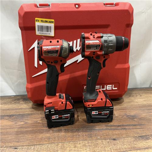 AS-IS Milwaukee M18 FUEL 18V Lithium-Ion Brushless Cordless Hammer Drill and Impact Driver Combo Kit (2-Tool) with 2 Batteries