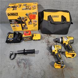 HOUSTON LOCATION - AS-IS DEWALT 20V MAX Cordless Brushless Hammer Drill/Driver 2 Tool Combo Kit with FLEXVOLT ADVANTAGE