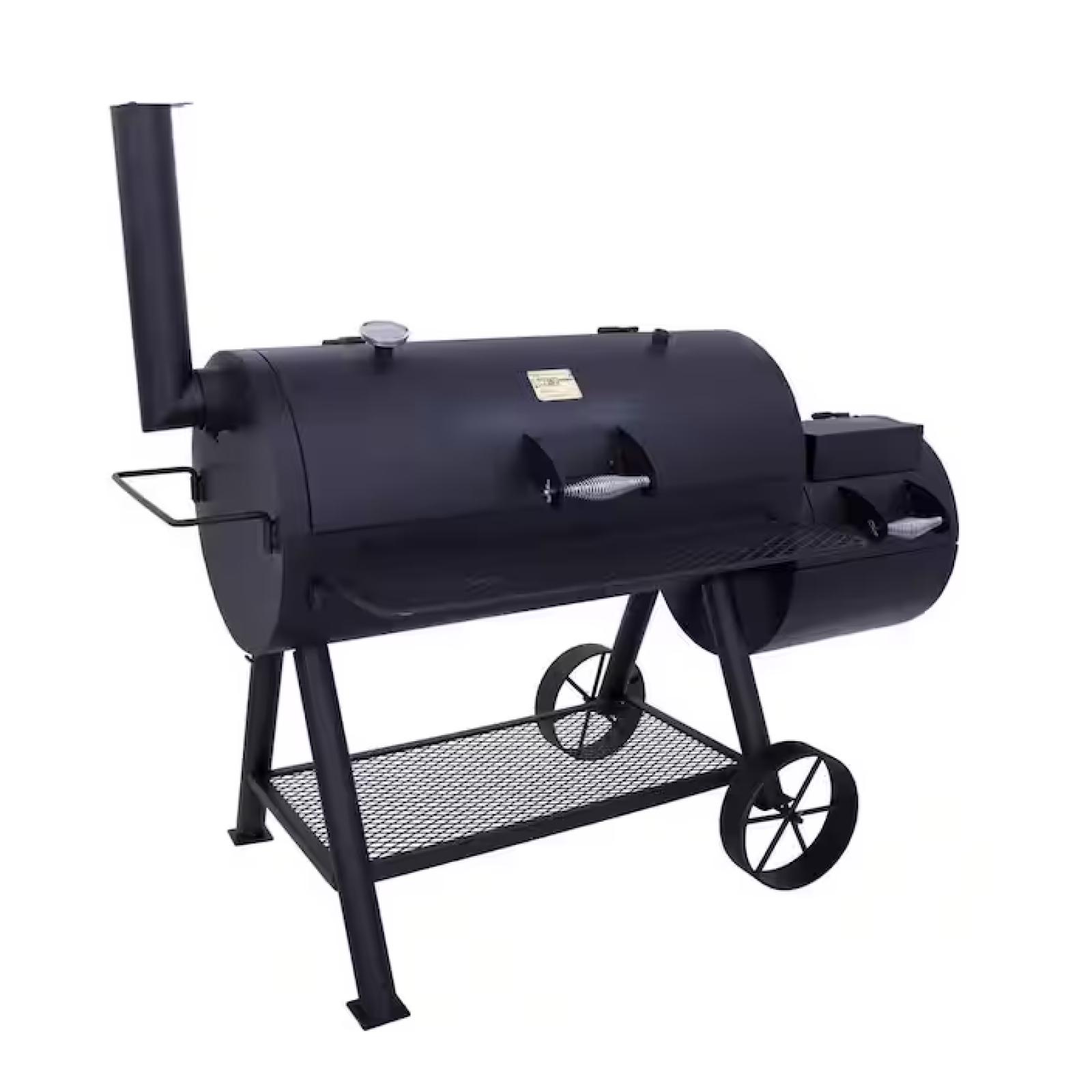 DALLAS LOCATION - OKLAHOMA JOE'S Longhorn Offset Smoker in Black with 1,060 sq. in. Cooking Space