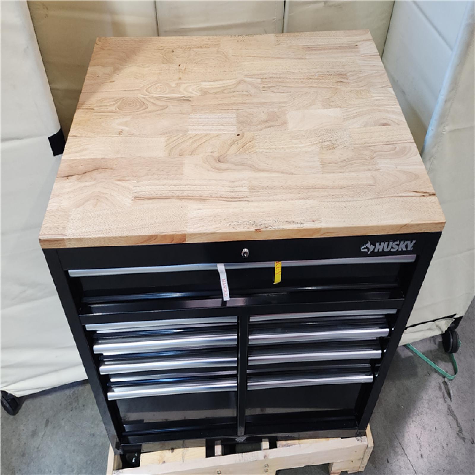 California AS-IS Husky 46 In. 9-Drawer Mobile Workbench with Table and Fold Out Legs