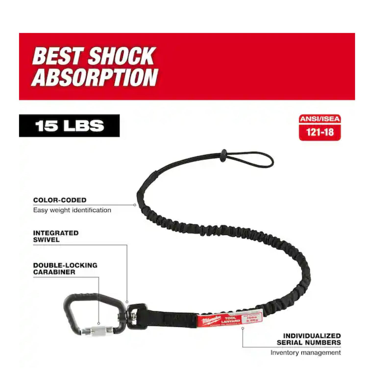 NEW! - MILWAUKEE 15lbs 36 Locking Tool Lanyard - (6 UNITS)