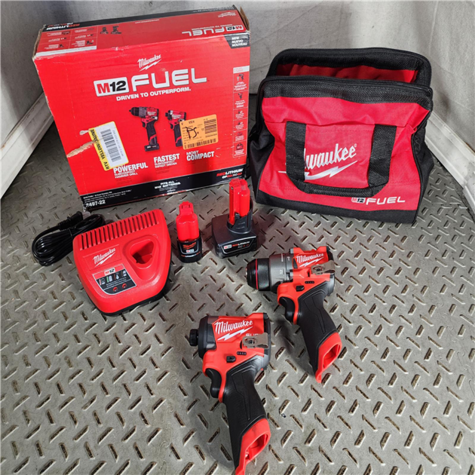 HOUSTON LOCATION - AS-IS (APPEARS LIKE NEW) Milwaukee 3497-22 12V Brushless Hammer Drill and Impact Driver Combo Kit