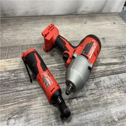 AS-IS MILWAUKEE M12/M18 12/18V Lithium-Ion Cordless 3/8 in. Ratchet and 1/2 in. High Torque Impact Wrench with Friction Ring Combo Kit