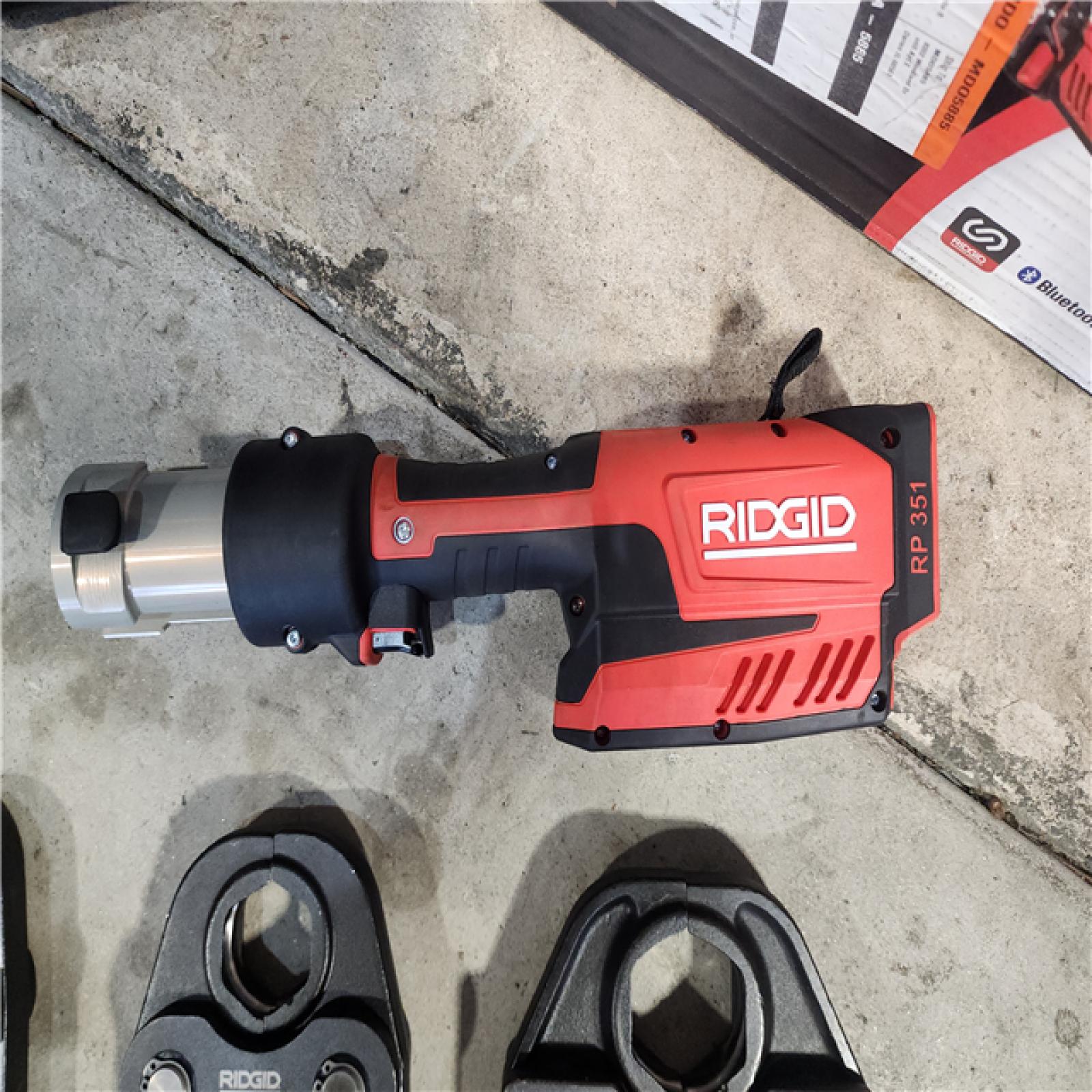 HOUSTON LOCATION - AS-IS (APPEARS LIKE NEW) RIDGID RP 351 Battery Kit W/ProPress Jaws, 1/2 to 2, 18V Li-Ion