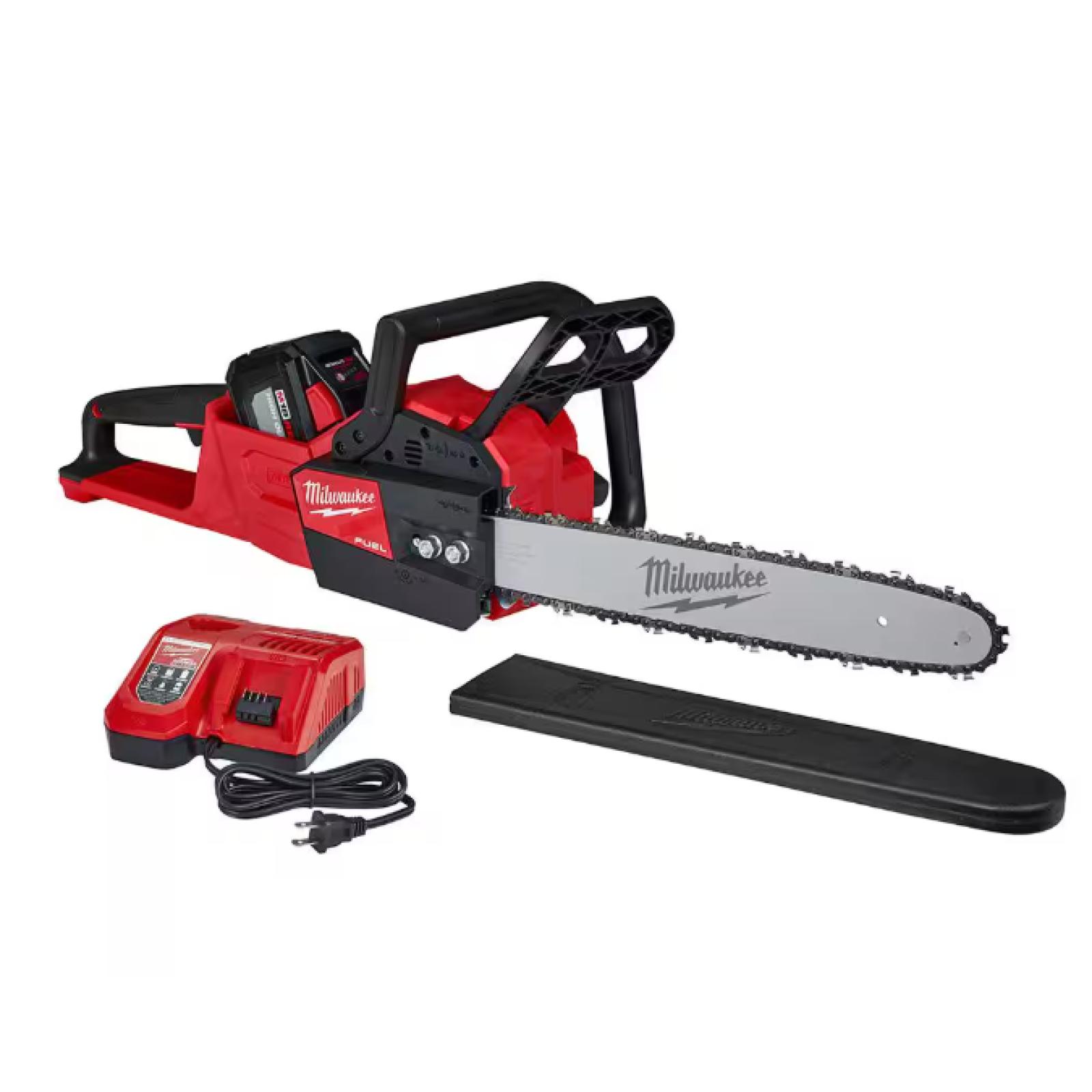 NEW! Milwaukee M18 FUEL 16 in. 18V Lithium-Ion Brushless Battery Chainsaw Kit with 12.0 Ah Battery and M18 Rapid Charger