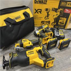 AS-IS DEWALT 20-Volt Maximum Lithium-Ion Cordless 4-Tool Combo Kit with (2) 4 Ah Batteries and Charger