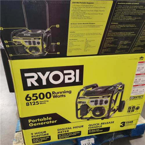 Dallas Location - As-Is RYOBI 6500-Watt Gasoline Powered Portable Generator