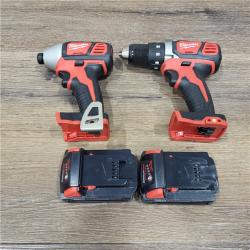 AS-IS Milwaukee M18 18V Cordless Brushed 2 Tool Drill/Driver and Impact Driver Kit