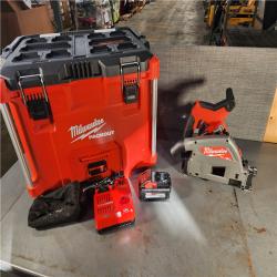 HOUSTON LOCATION - AS-IS (APPEARS LIKE NEW) Milwaukee 2831-21 M18 FUEL 18-Volt Lithium-Ion Brushless Cordless 6-1/2 in. Plunge Track Saw PACKOUT Kit with One 6.0 Ah Battery