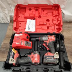 AS-IS Milwaukee M18 FUEL 18V Lithium-Ion Brushless Cordless Hammer Drill and Impact Driver Combo Kit (2-Tool) with 2 Batteries