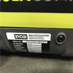 California AS-IS RYOBI 2,300-Watt Recoil Start Bluetooth Super Quiet Gasoline Powered Digital Inverter Generator with CO Shutdown Sensor