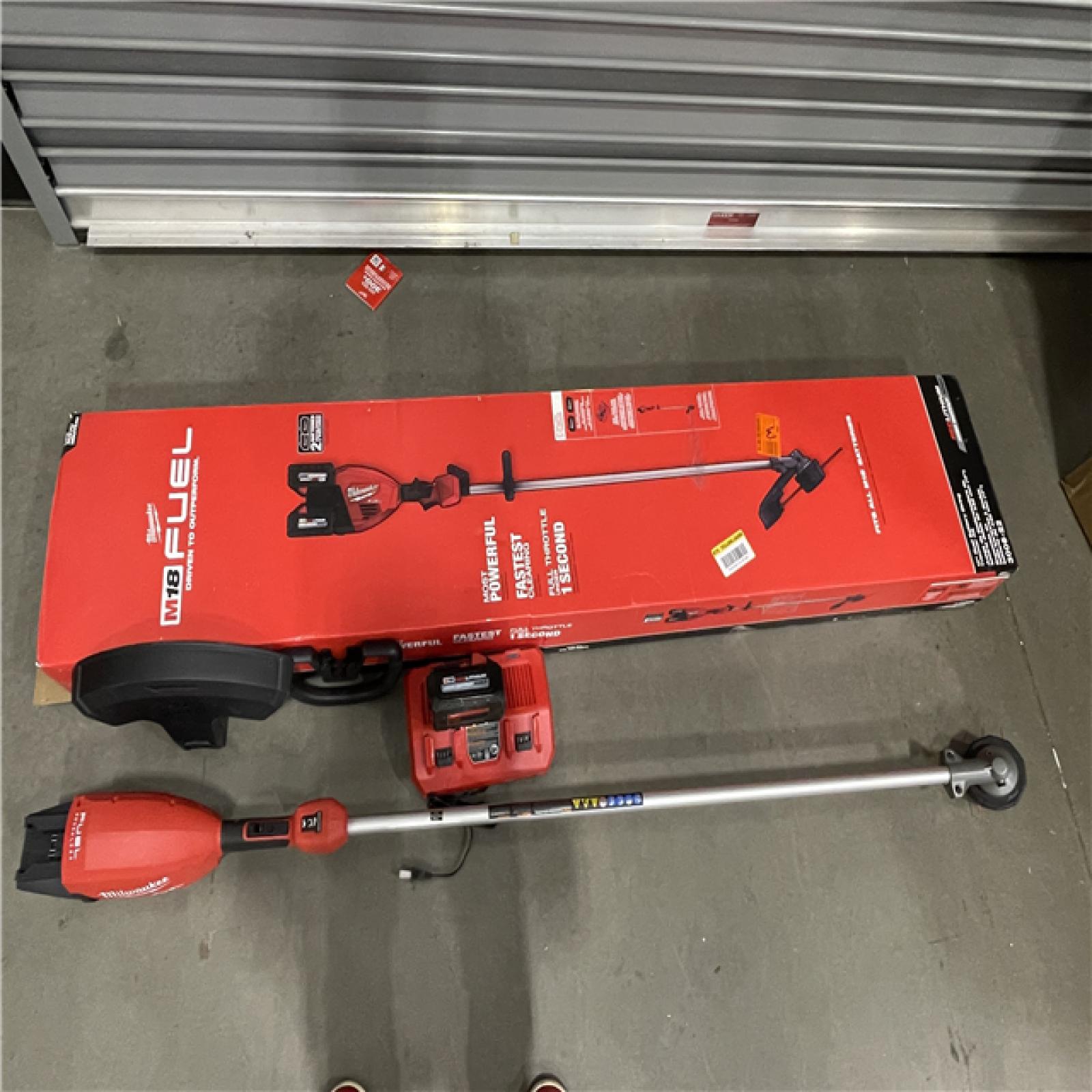 AS-IS Milwaukee M18 FUEL 18V Brushless Cordless 17 in. Dual Battery Straight Shaft String Trimmer with (2) 8.0 Ah Batteries and Charger