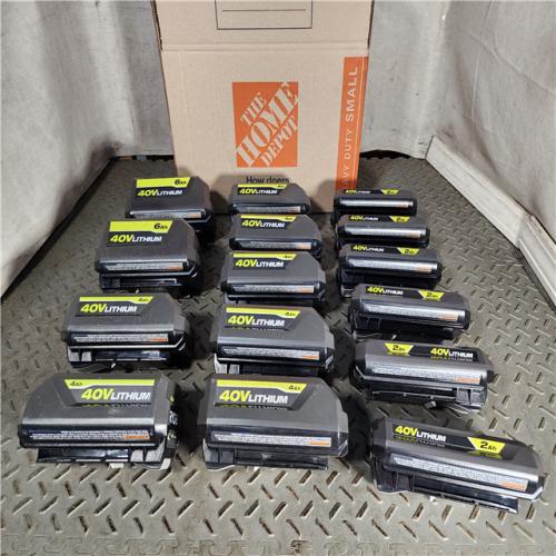 HOUSTON LOCATION - AS-IS RYOBI MIXED BATTERY PACK QTY - 15