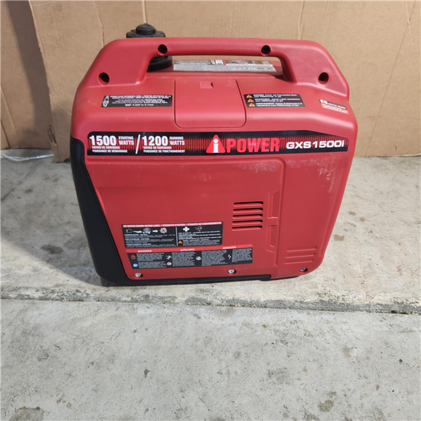 Houston location AS-IS A-IPOWER 1500-Watt Recoil Start Gasoline Powered Ultra-Light Inverter Generator with 60cc OHV Engine and CO Sensor Shutdown