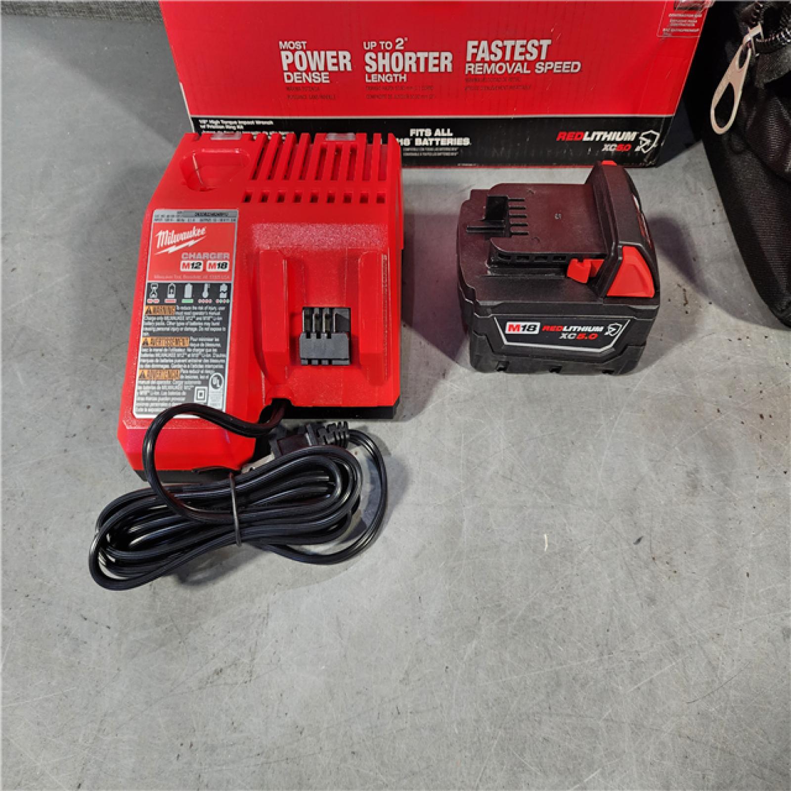 HOUSTON LOCATION - AS-IS (APPEARS LIKE NEW) Milwaukee M18 1/2 in. Cordless Brushless High Torque Impact Wrench Kit (Battery & Charger)