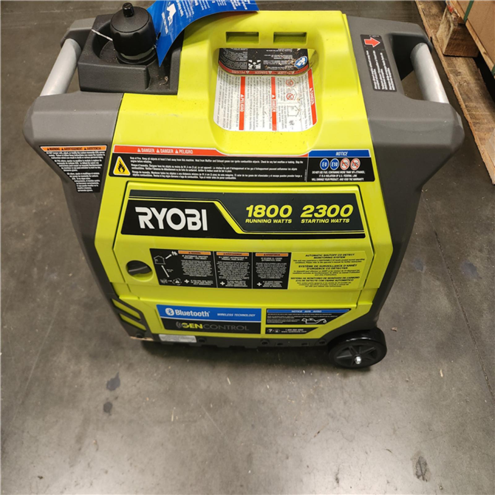 California AS-IS Ryobi 2 300-Watt Recoil Start Bluetooth Super Quiet Gasoline Powered Digital Inverter Generator with CO Shutdown Sensor